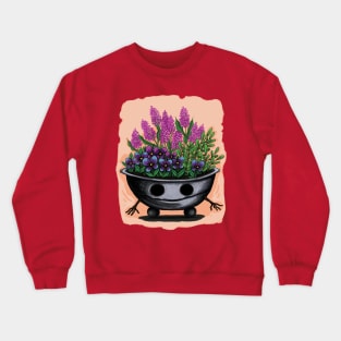 Purple flowers plant pot Crewneck Sweatshirt